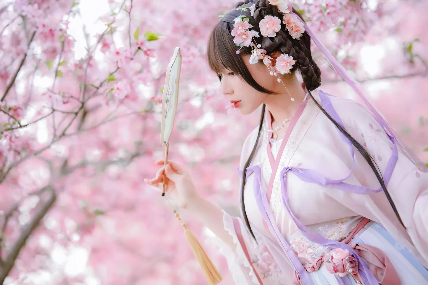 Nyako喵子 – NO.35 樱花汉服 花神祈愿 [52P]插图8